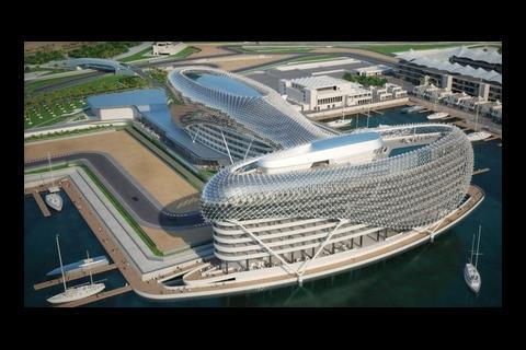 Yas Hotel, part of the £27bn Yas Island development in Abu Dhabi, is on course to open in September